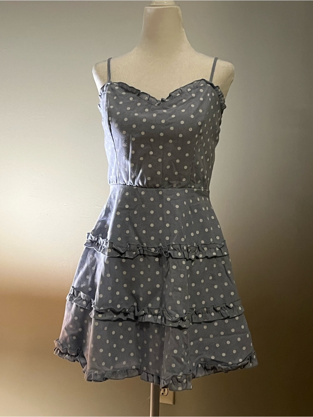Mi Ami Polka Dot Ruffle Sundress - Blue